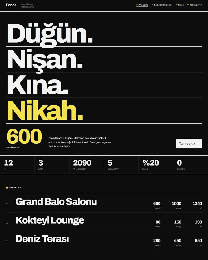 Tema 30 – Tipografik Minimal tasarım önizlemesi