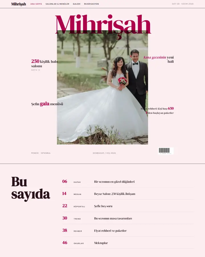Tema 36 – Düğün Dergisi tasarım önizlemesi