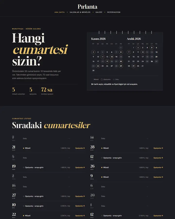 Tema 44 – Müsaitlik Takvimi tasarım önizlemesi